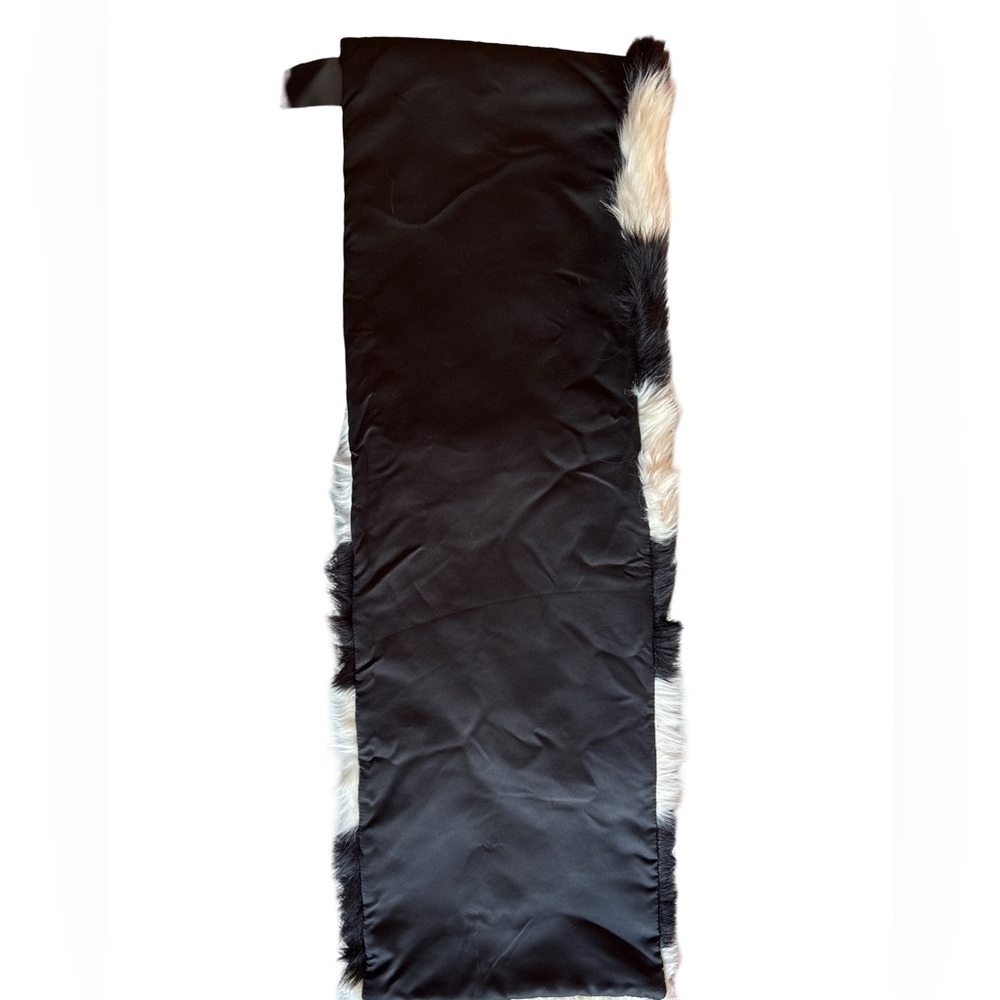 H&M Black White Faux Fur Striped Scarf Stole 10x64 - Picture 6 of 8